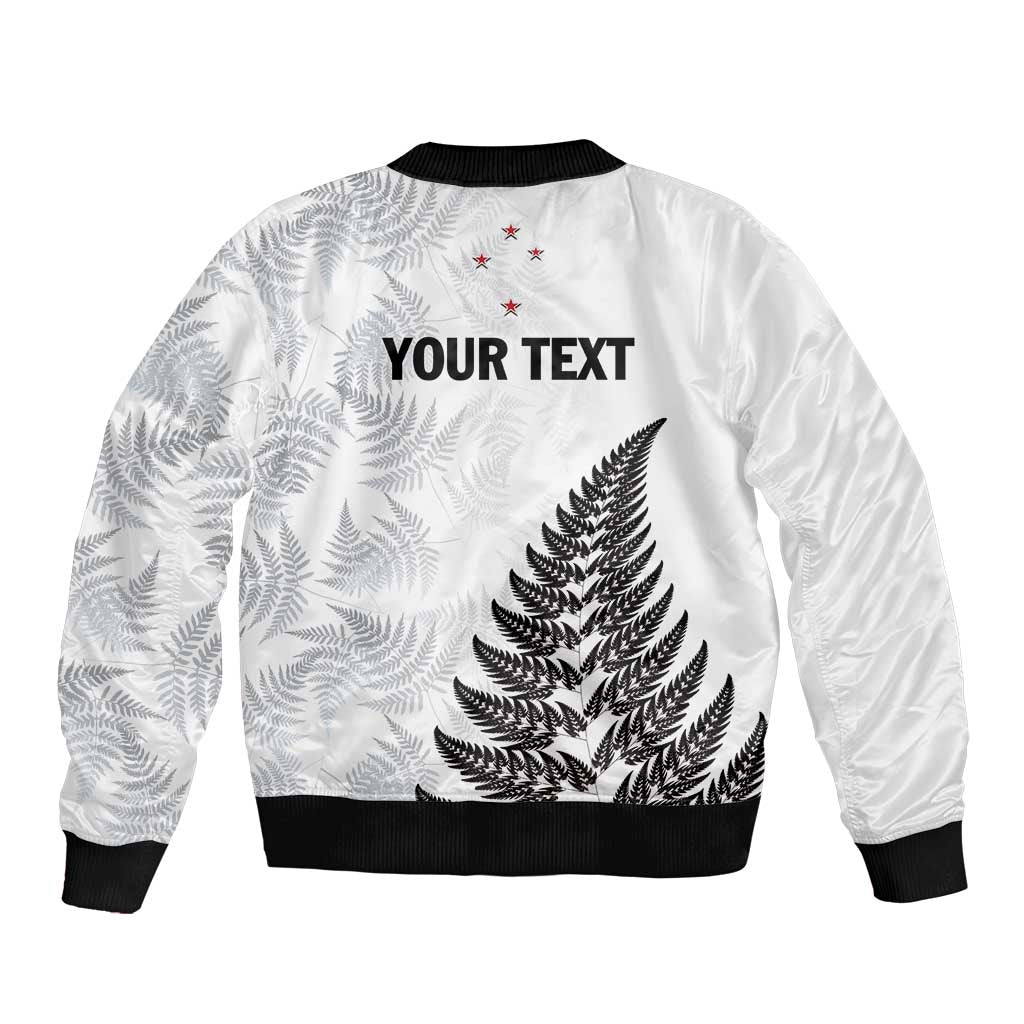 Personalised New Zealand 2025 Archery Bomber Jacket Aotearoa Silver Arrows White