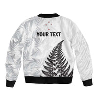 Personalised New Zealand 2025 Archery Bomber Jacket Aotearoa Silver Arrows White