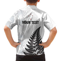 Personalised New Zealand 2025 Archery Family Matching Short Sleeve Bodycon Dress and Hawaiian Shirt Aotearoa Silver Arrows White LT01 - Polynesian Pride