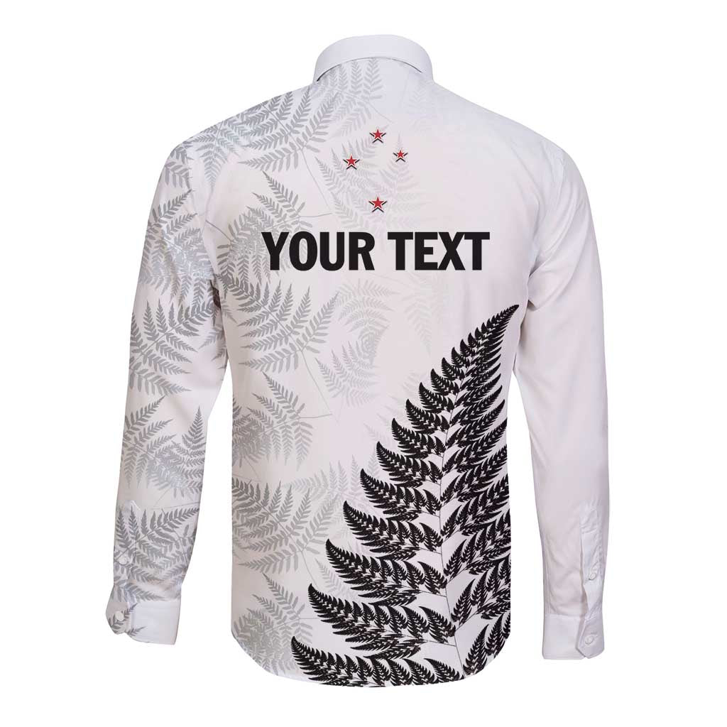 Personalised New Zealand 2025 Archery Long Sleeve Button Shirt Aotearoa Silver Arrows White