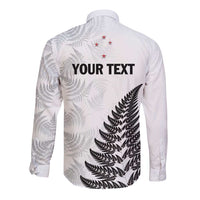 Personalised New Zealand 2025 Archery Long Sleeve Button Shirt Aotearoa Silver Arrows White