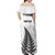 Personalised New Zealand 2025 Archery Off Shoulder Maxi Dress Aotearoa Silver Arrows White