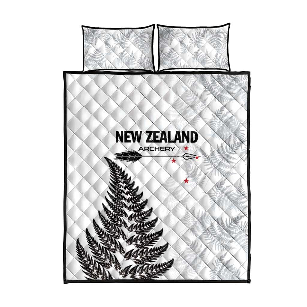 New Zealand 2025 Archery Quilt Bed Set Aotearoa Silver Arrows White
