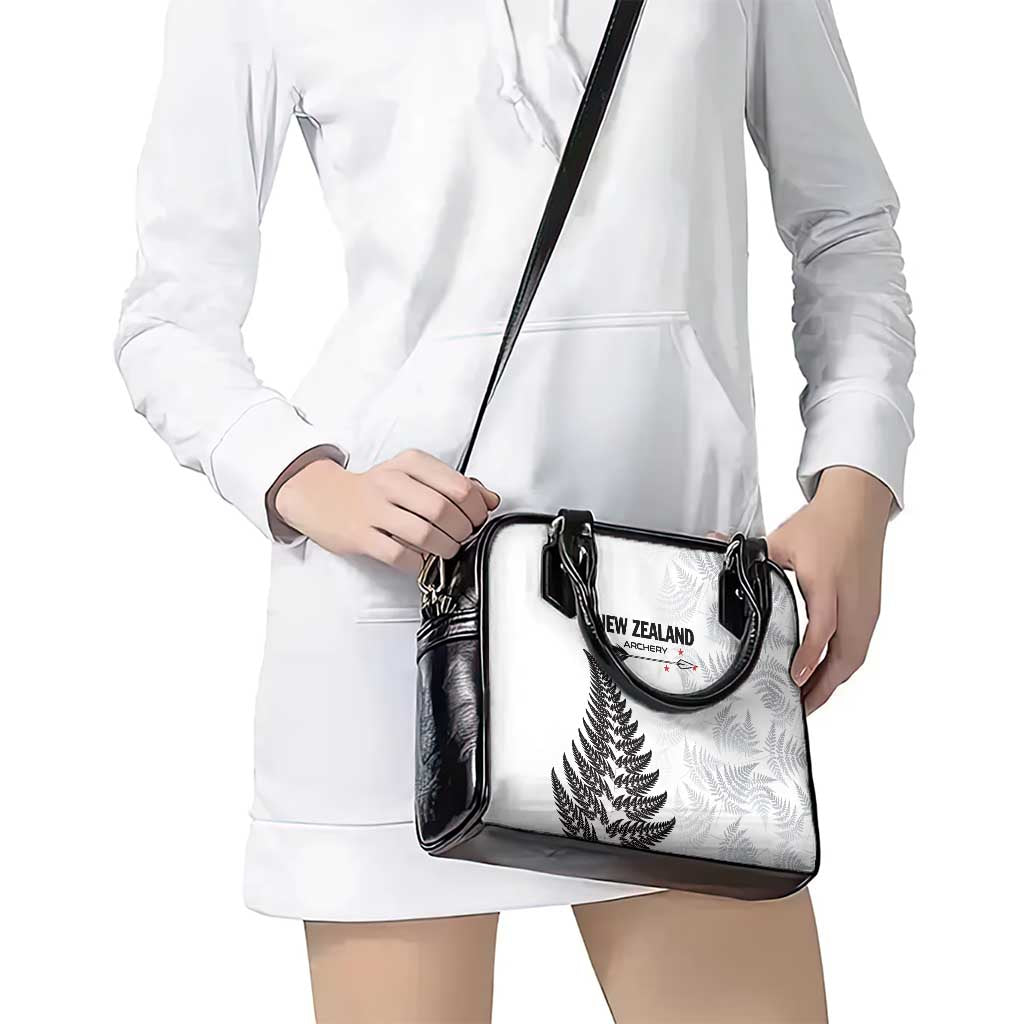 New Zealand 2025 Archery Shoulder Handbag Aotearoa Silver Arrows White LT01 - Polynesian Pride