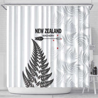 New Zealand 2025 Archery Shower Curtain Aotearoa Silver Arrows White LT01 - Polynesian Pride