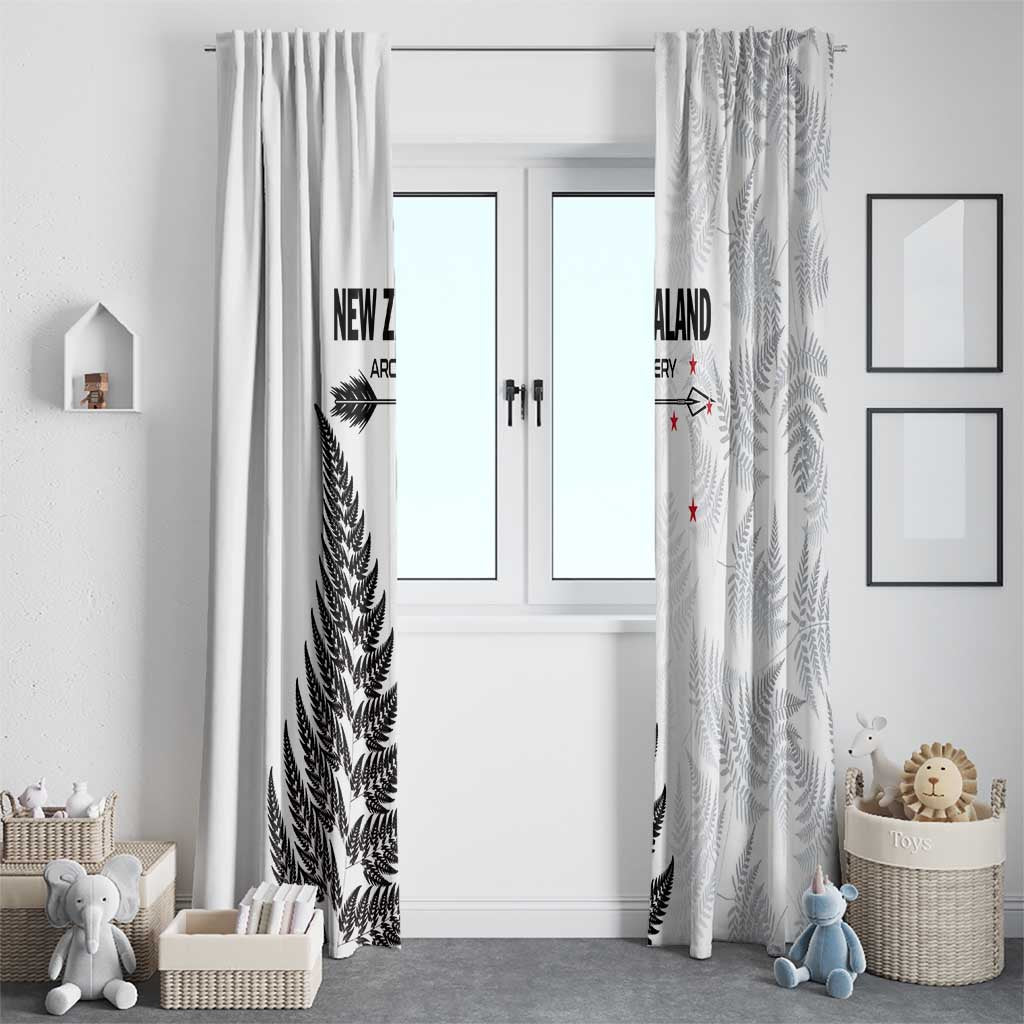 New Zealand 2025 Archery Window Curtain Aotearoa Silver Arrows White