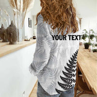 Personalised New Zealand 2025 Archery Women Casual Shirt Aotearoa Silver Arrows White