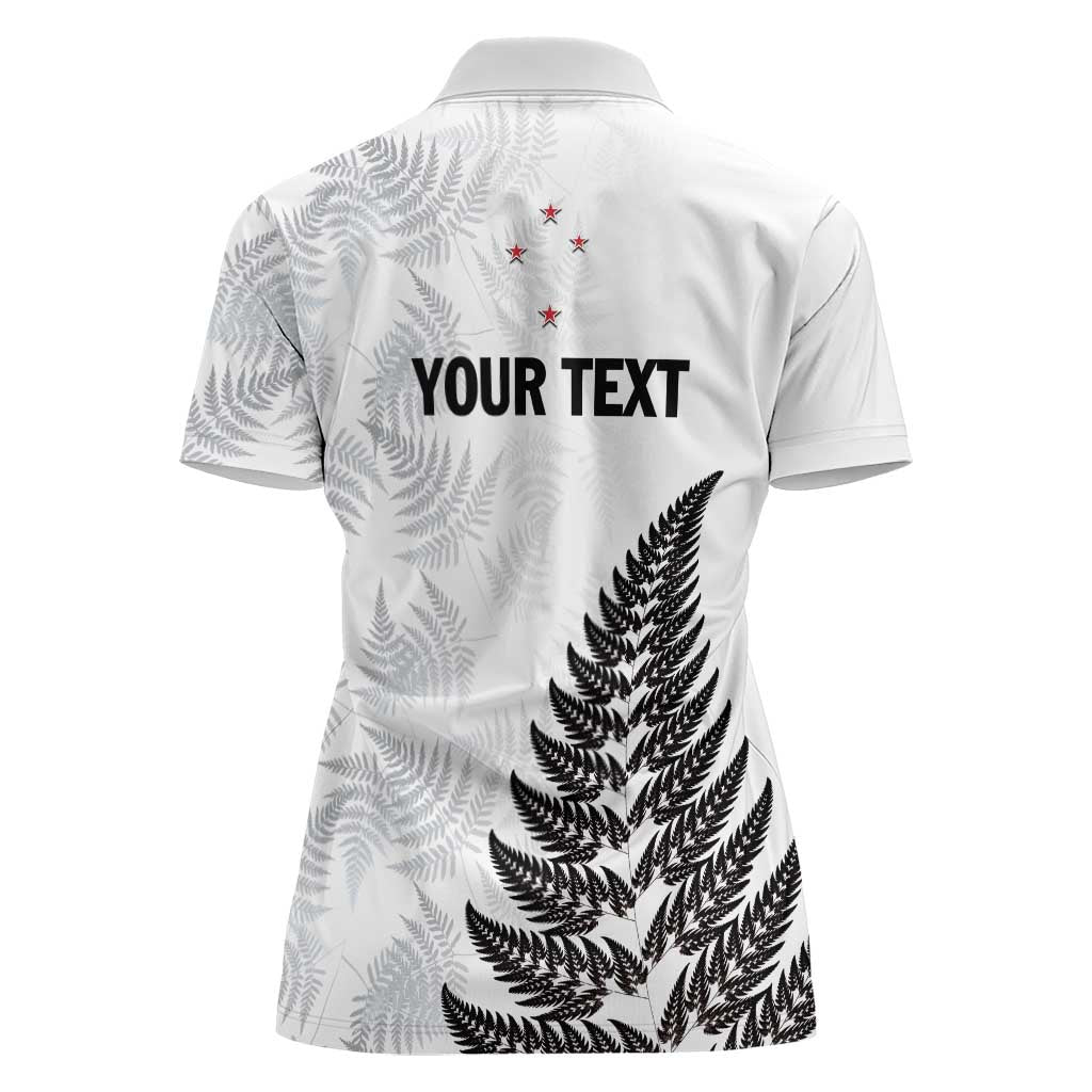 Personalised New Zealand 2025 Archery Women Polo Shirt Aotearoa Silver Arrows White