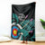 New Zealand Archery Blanket Turquoise Maori Silver Fern