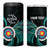Personalised New Zealand Archery 4 in 1 Can Cooler Tumbler Turquoise Maori Silver Fern