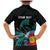 Personalised New Zealand Archery Family Matching Mermaid Dress and Hawaiian Shirt Turquoise Maori Silver Fern