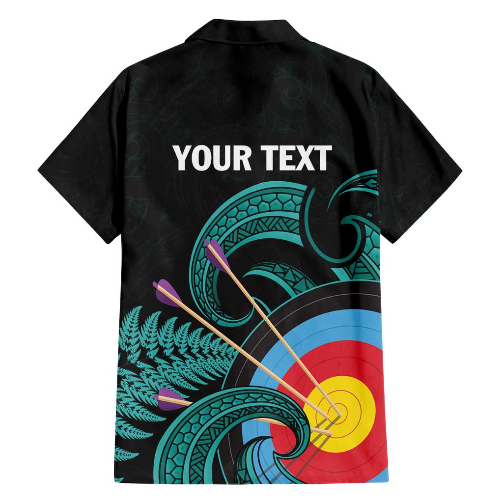 Personalised New Zealand Archery Family Matching Puletasi and Hawaiian Shirt Turquoise Maori Silver Fern LT01 - Polynesian Pride