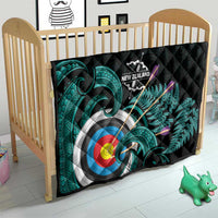 New Zealand Archery Quilt Turquoise Maori Silver Fern LT01 - Polynesian Pride