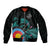 Personalised New Zealand Archery Sleeve Zip Bomber Jacket Turquoise Maori Silver Fern