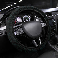 New Zealand Archery Steering Wheel Cover Turquoise Maori Silver Fern LT01 Universal Fit Turquoise - Polynesian Pride