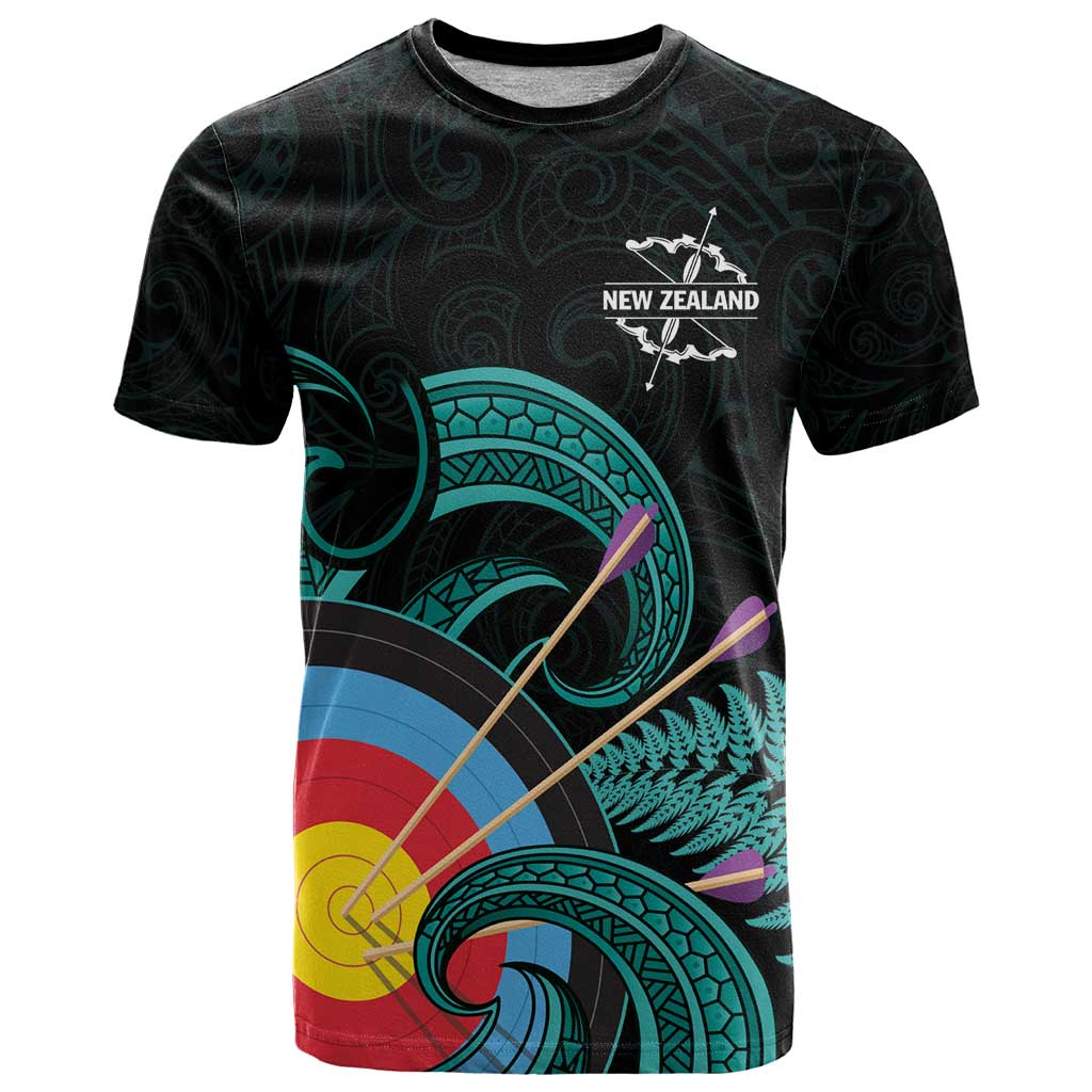 Personalised New Zealand Archery T Shirt Turquoise Maori Silver Fern LT01 Turquoise - Polynesian Pride