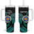 Personalised New Zealand Archery Tumbler With Handle Turquoise Maori Silver Fern