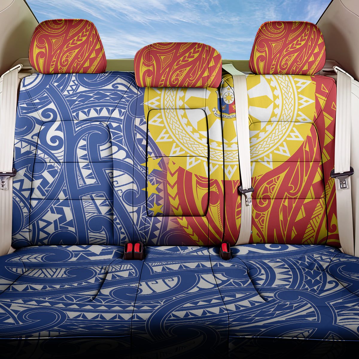 Philippines Back Car Seat Cover Pilipinas Polynesian Pattern LT01