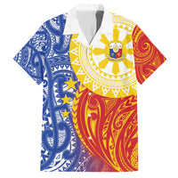 Philippines Family Matching Off The Shoulder Long Sleeve Dress and Hawaiian Shirt Pilipinas Polynesian Pattern