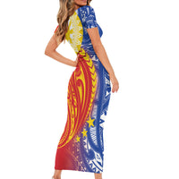 Philippines Family Matching Short Sleeve Bodycon Dress and Hawaiian Shirt Pilipinas Polynesian Pattern LT01 - Polynesian Pride