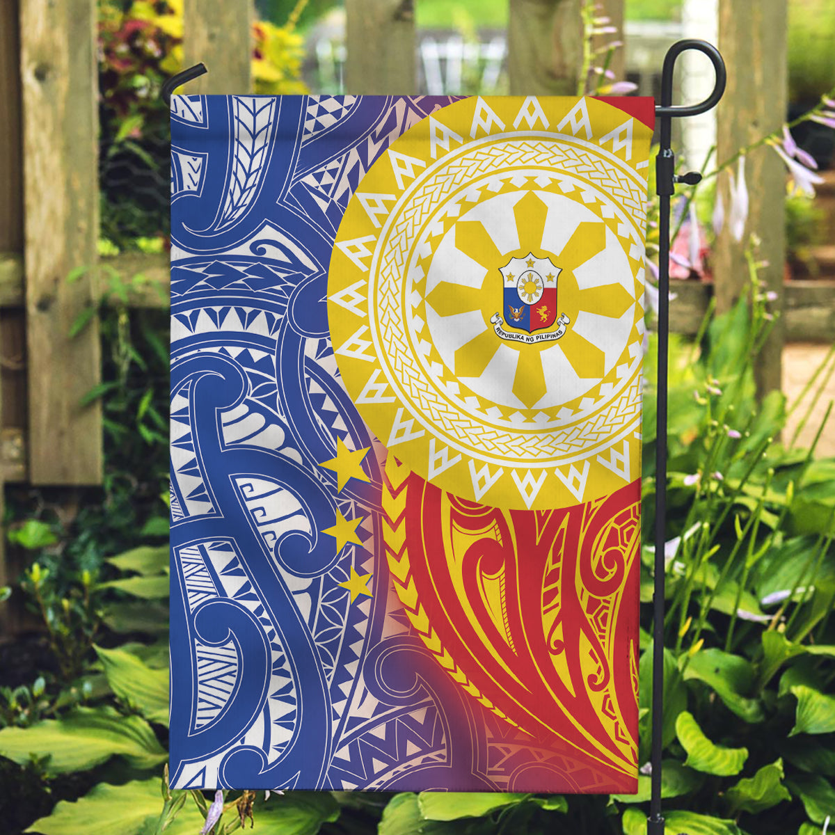 Philippines Garden Flag Pilipinas Polynesian Pattern