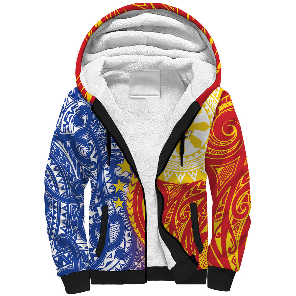 Philippines Sherpa Hoodie Pilipinas Polynesian Pattern