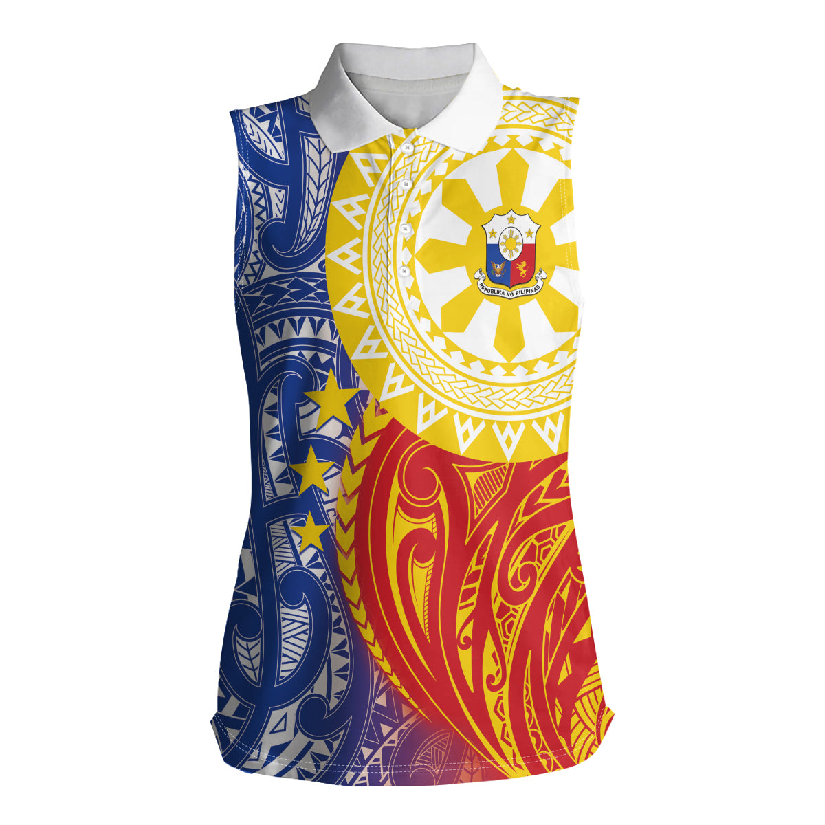 Philippines Women Sleeveless Polo Shirt Pilipinas Polynesian Pattern LT01 Female Art - Polynesian Pride