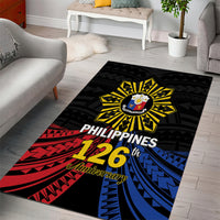 Philippines Independence Day Area Rug Filipino 126th Anniversary Sun Tattoo