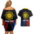 Personalized Philippines Independence Day Couples Matching Off Shoulder Short Dress and Hawaiian Shirt Filipino 126th Anniversary Sun Tattoo