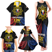 Personalized Philippines Independence Day Family Matching Tank Maxi Dress and Hawaiian Shirt Filipino 126th Anniversary Sun Tattoo