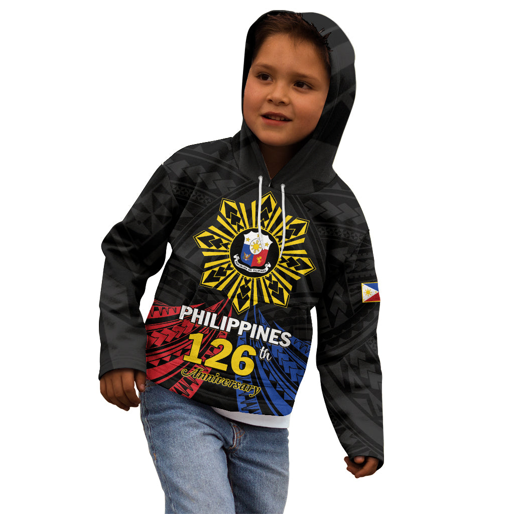 Personalized Philippines Independence Day Kid Hoodie Filipino 126th Anniversary Sun Tattoo