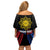 Personalized Philippines Independence Day Off Shoulder Short Dress Filipino 126th Anniversary Sun Tattoo