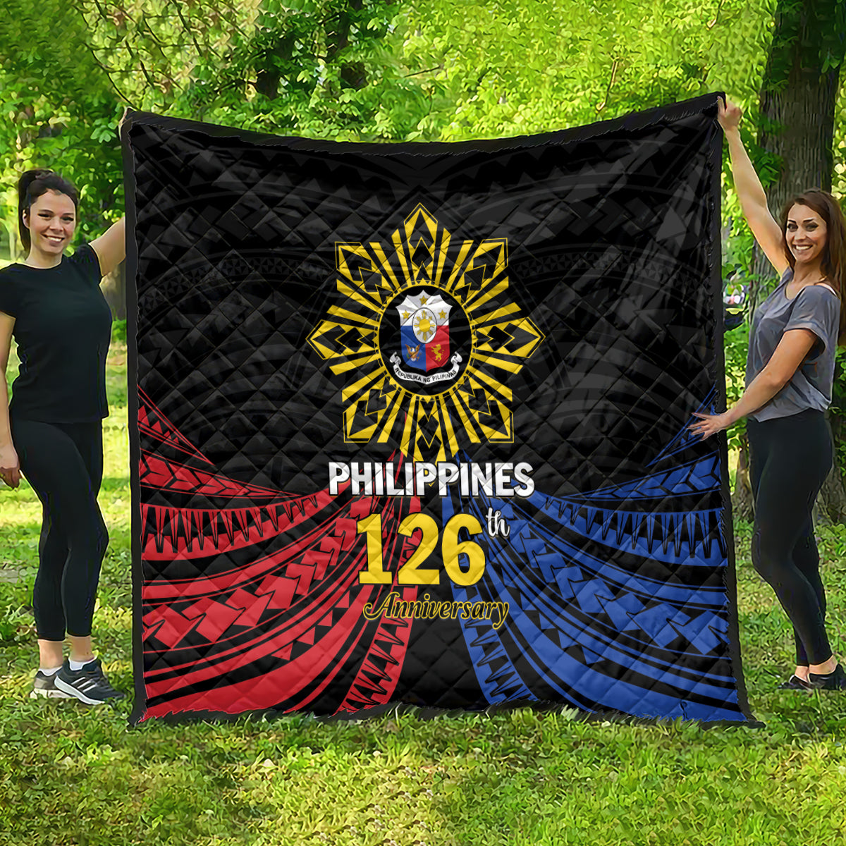 Philippines Independence Day Quilt Filipino 126th Anniversary Sun Tattoo