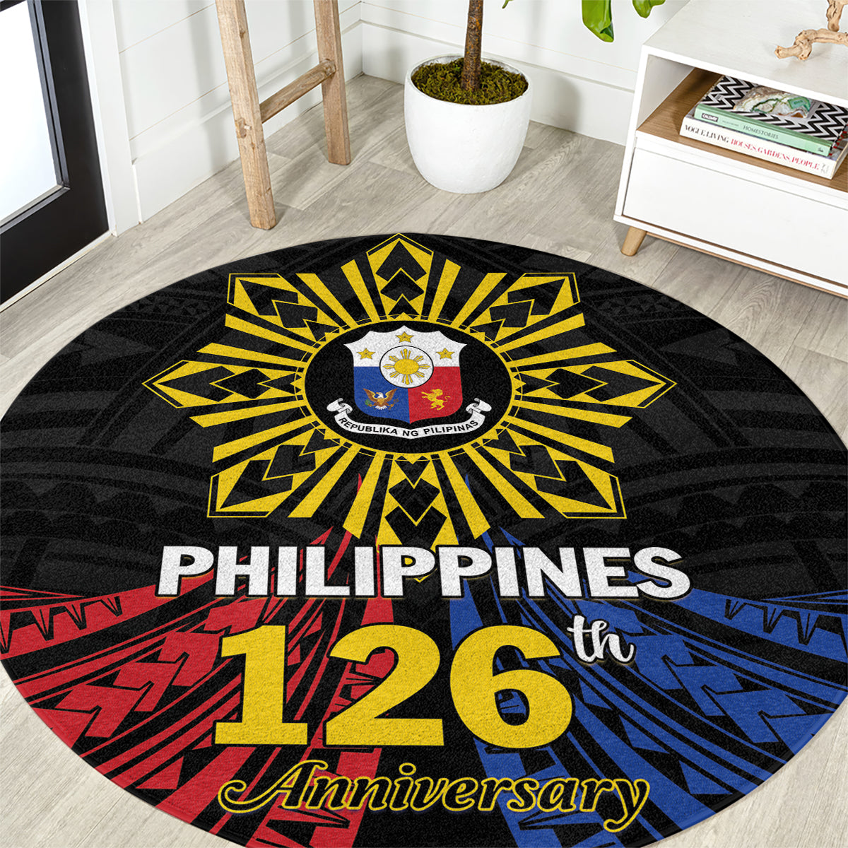 Philippines Independence Day Round Carpet Filipino 126th Anniversary Sun Tattoo