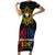 Personalized Philippines Independence Day Short Sleeve Bodycon Dress Filipino 126th Anniversary Sun Tattoo