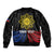 Personalized Philippines Independence Day Sleeve Zip Bomber Jacket Filipino 126th Anniversary Sun Tattoo