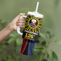 Personalized Philippines Independence Day Tumbler With Handle Filipino 126th Anniversary Sun Tattoo
