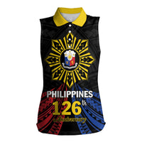 Personalized Philippines Independence Day Women Sleeveless Polo Shirt Filipino 126th Anniversary Sun Tattoo