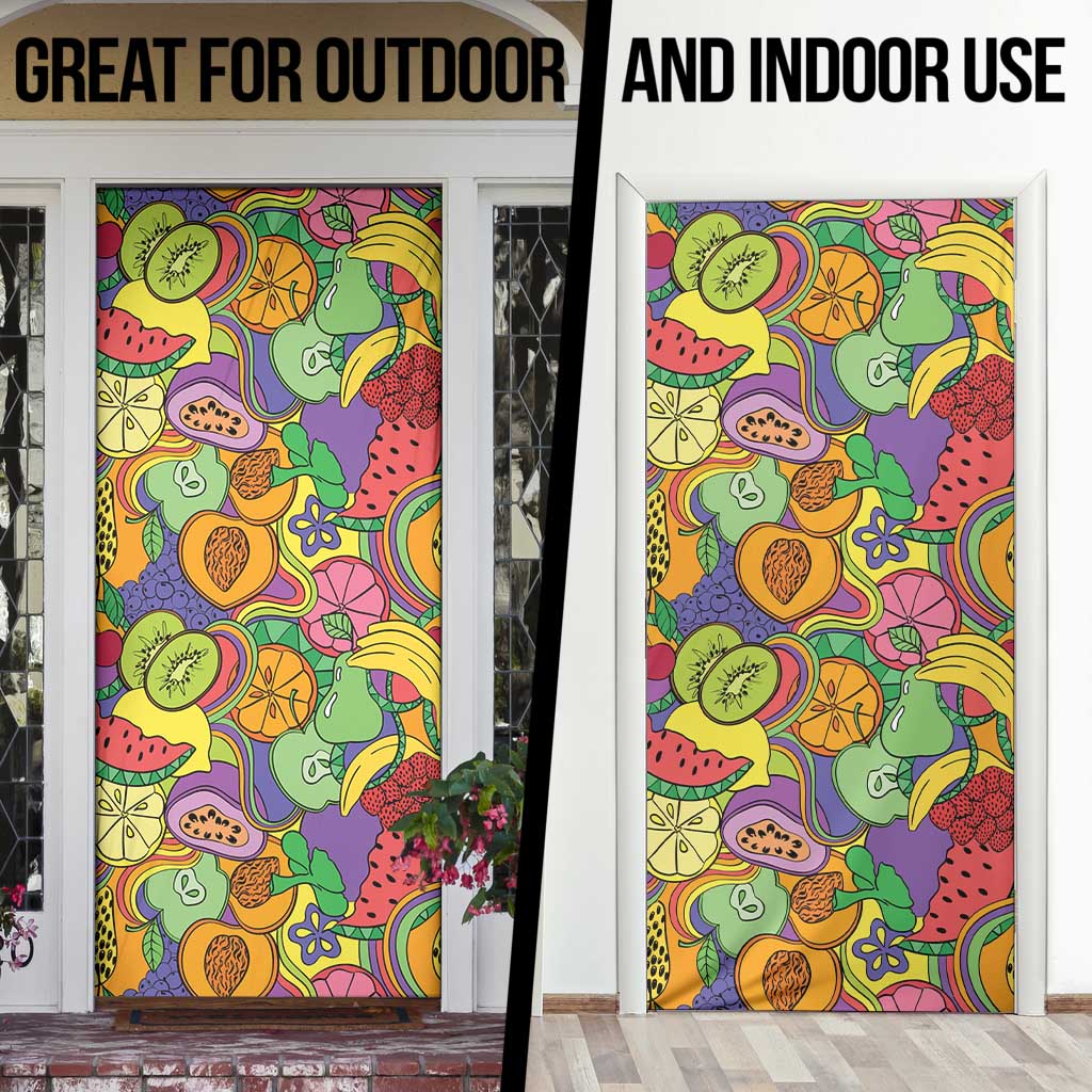 Hawaii Fruits Hippie Style Door Cover Vibrant Colorful LT01 - Polynesian Pride