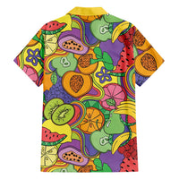 Hawaii Fruits Hippie Style Family Matching Short Sleeve Bodycon Dress and Hawaiian Shirt Vibrant Colorful LT01 - Polynesian Pride