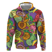 Hawaii Fruits Hippie Style Hoodie Vibrant Colorful LT01 Pullover Hoodie Multicolor - Polynesian Pride