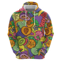 Hawaii Fruits Hippie Style Hoodie Vibrant Colorful LT01 - Polynesian Pride