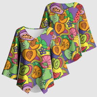 Hawaii Fruits Hippie Style Kimono Sleeve Blouse Vibrant Colorful LT01 - Polynesian Pride