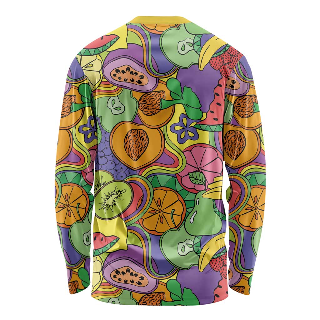 Hawaii Fruits Hippie Style Long Sleeve Shirt Vibrant Colorful LT01 - Polynesian Pride