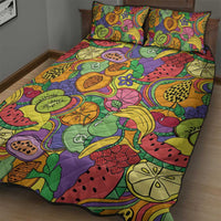 Hawaii Fruits Hippie Style Quilt Bed Set Vibrant Colorful LT01 - Polynesian Pride