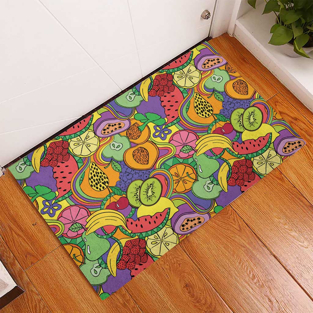 Hawaii Fruits Hippie Style Rubber Doormat Vibrant Colorful LT01 - Polynesian Pride