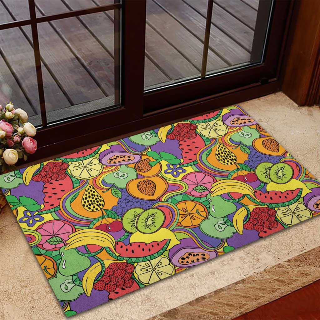Hawaii Fruits Hippie Style Rubber Doormat Vibrant Colorful LT01 - Polynesian Pride