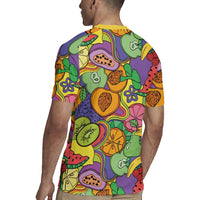 Hawaii Fruits Hippie Style Rugby Jersey Vibrant Colorful LT01 - Polynesian Pride