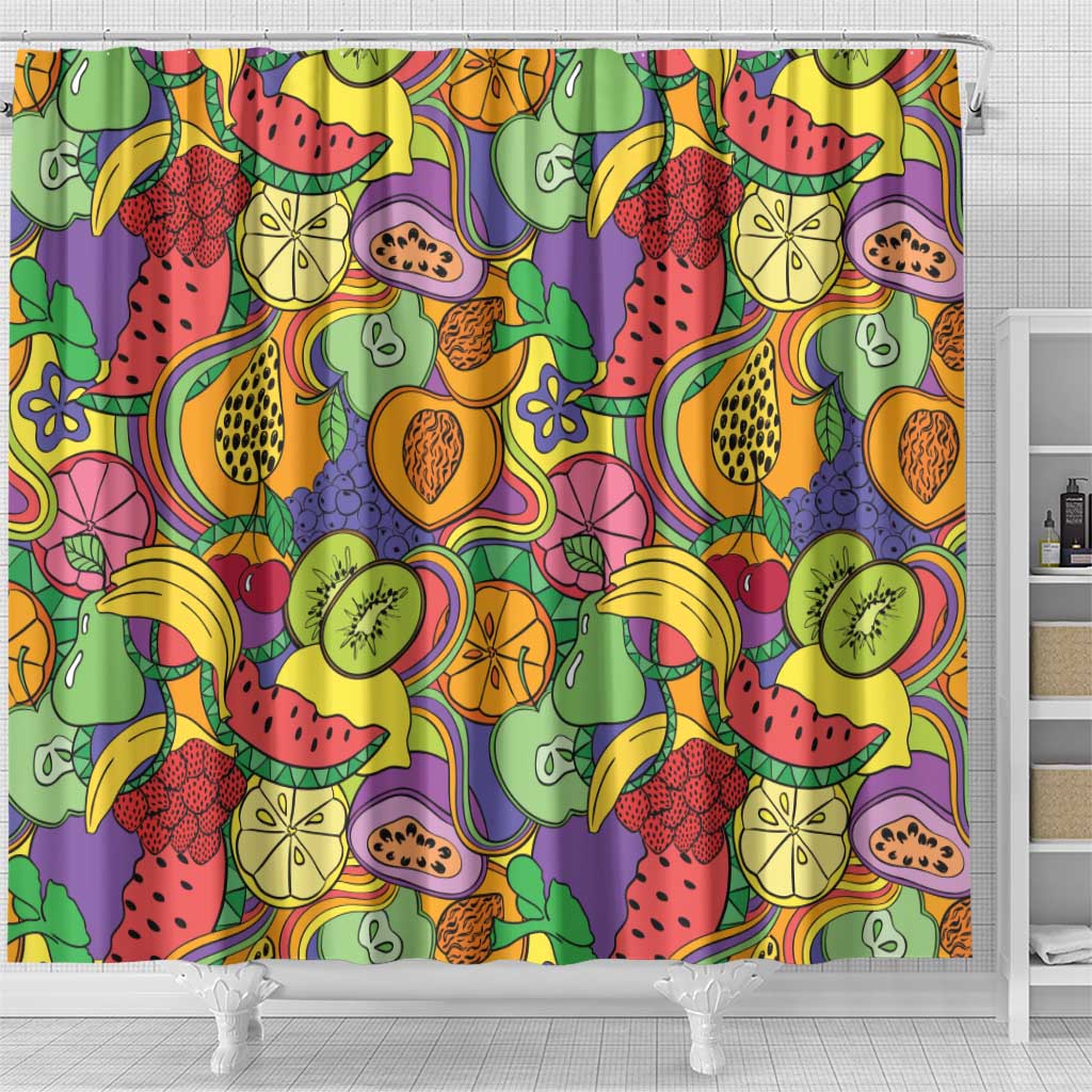 Hawaii Fruits Hippie Style Shower Curtain Vibrant Colorful LT01 - Polynesian Pride