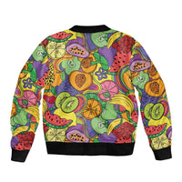 Hawaii Fruits Hippie Style Sleeve Zip Bomber Jacket Vibrant Colorful LT01 - Polynesian Pride